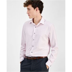 Alfani Mens Printed Button Down Dress Shirt, NWT